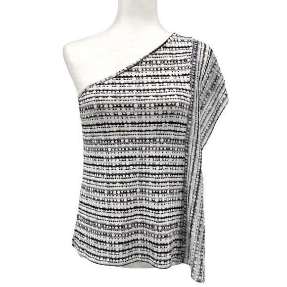 CATO Geometric One-Shoulder Draped Sleeveless Top - Picture 1 of 8